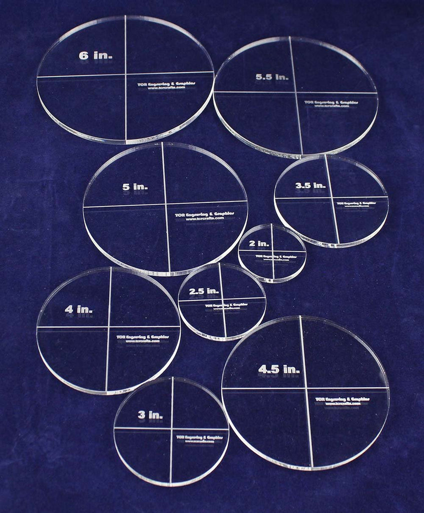 Circle Template 8 Inch- With Seam-Clear 1/8 Inch Thick – Quilting