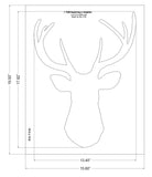 Buck-Deer Head Stencil F-Xlg-Mylar 14 Mil 15.6"W X 19.50H - Painting /Crafts/ Templates