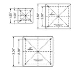 Square Quilt Templates. 1/8" 1", 2", 2.5" - Clear