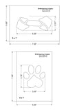 Dog Bone Paw Print Stencils 2 Piece Set 5 x 7 Inches