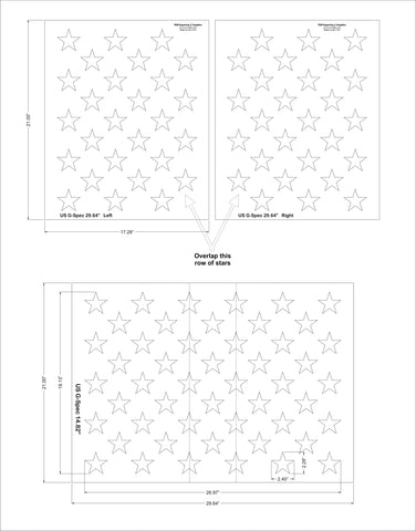 13 & 50 Star Field Stencils-2 Piece Set 14 Mil-G-Spec -9.88L