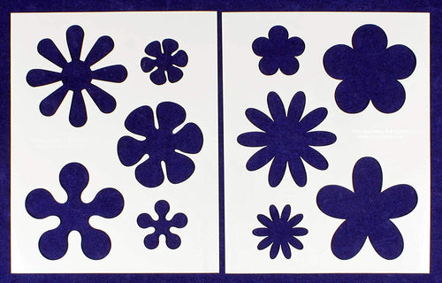 Flower Stencils Mylar 2 Pieces of 14 Mil 8 X 10 - Painting /Crafts/ –  Quilting Templates and More!